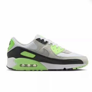 Nike Air Max 90 Sneakers - White, Gray, Neon Green